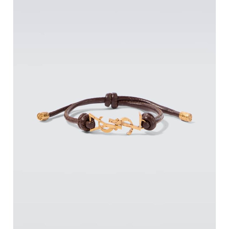 Saint Laurent Cassandre leather bracelet