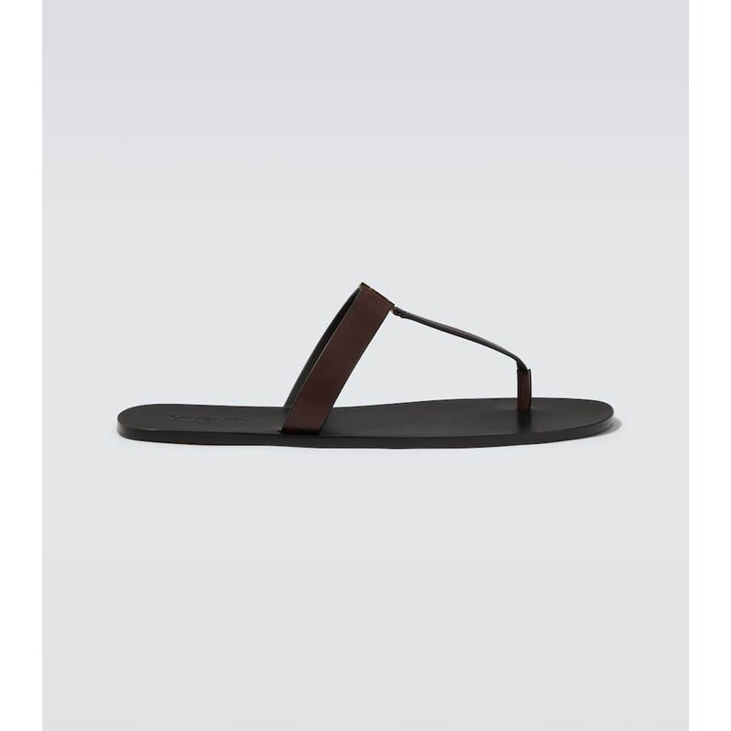 Saint Laurent Cassandre leather thong sandals