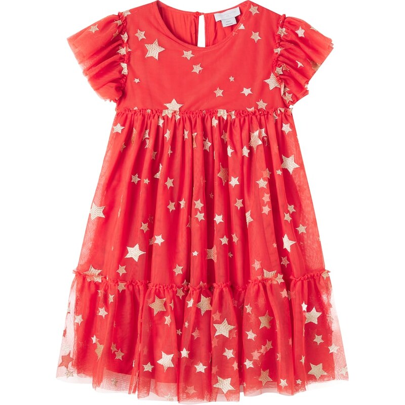 Stella McCartney Kids Ditsy Stars embroidered tulle dress