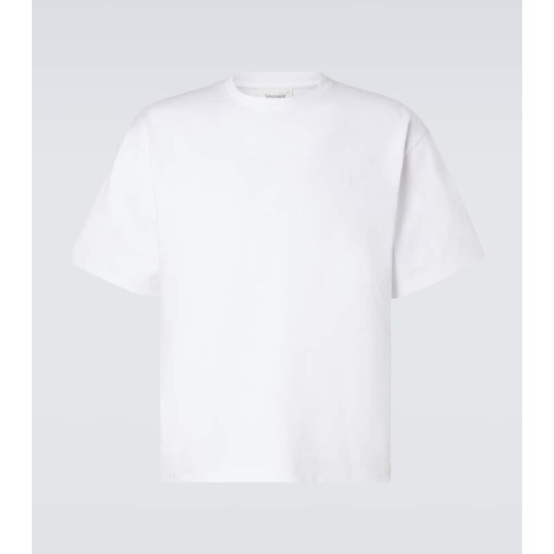 Saint Laurent Cropped cotton jersey T-shirt