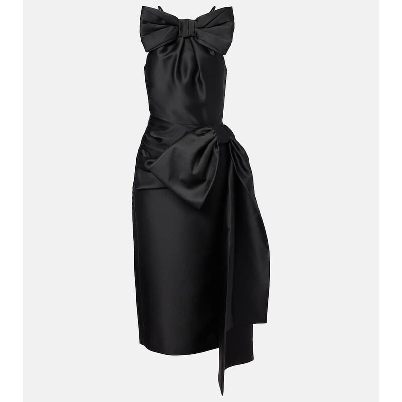 Shushu/Tong Bow-detail satin midi dress
