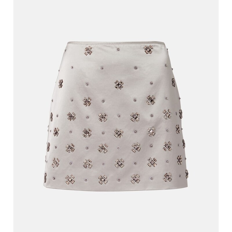 Veronica Beard Olenna embellished cotton-blend miniskirt