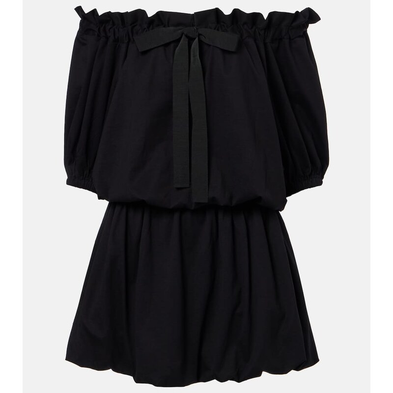 Patou Tie-neck cotton faille minidress