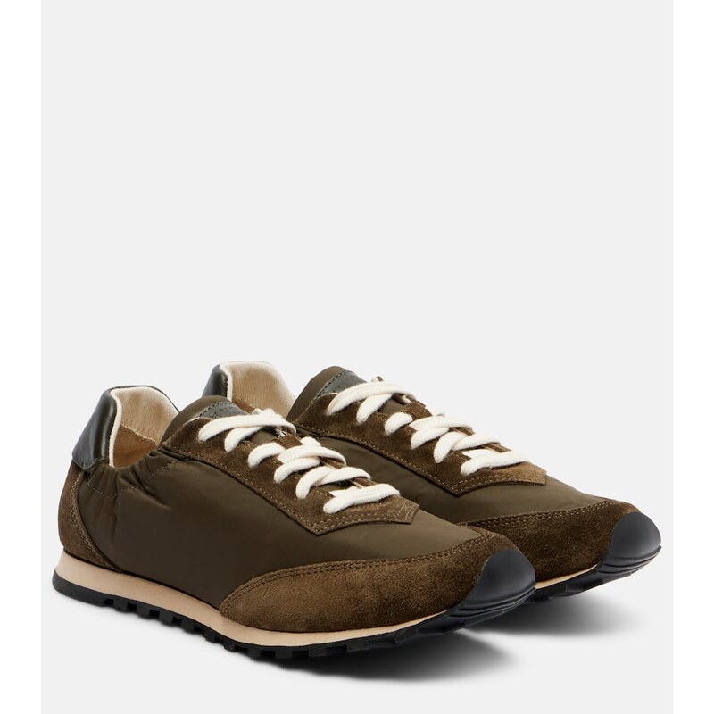 Le Monde Béryl Slim Runner suede-trimmed sneakers