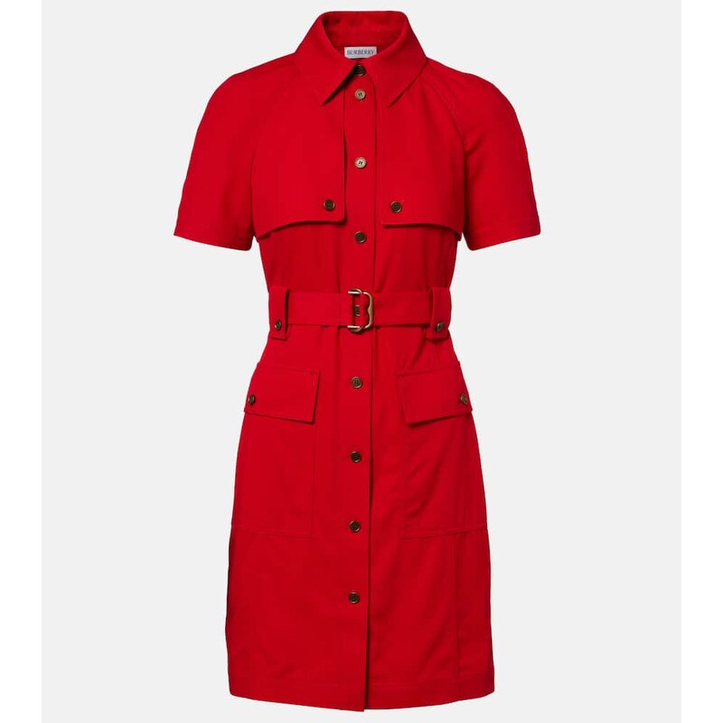 Burberry Belted wool shirt dress