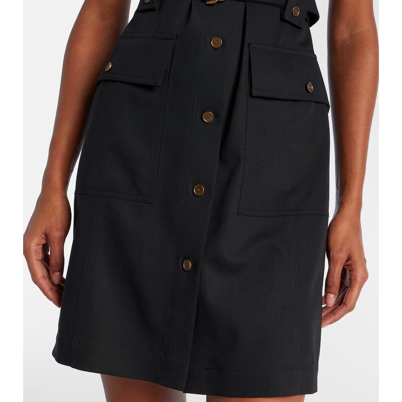 Burberry Belted wool shirt dress