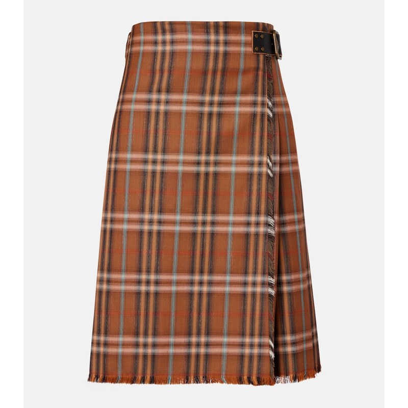 Burberry Burberry Check wool midi skirt