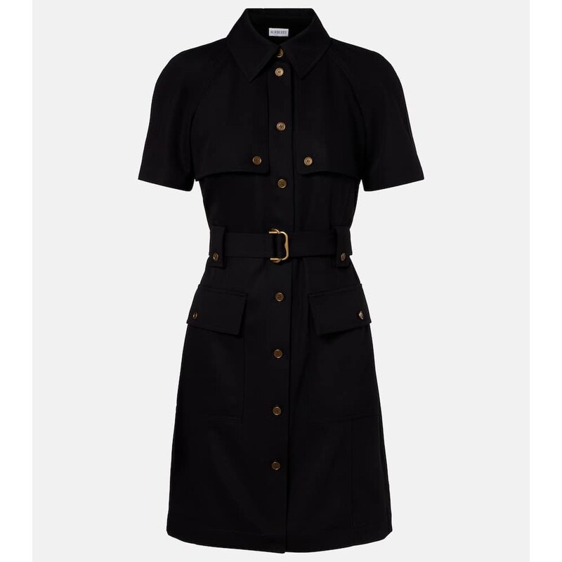 Burberry Belted wool shirt dress