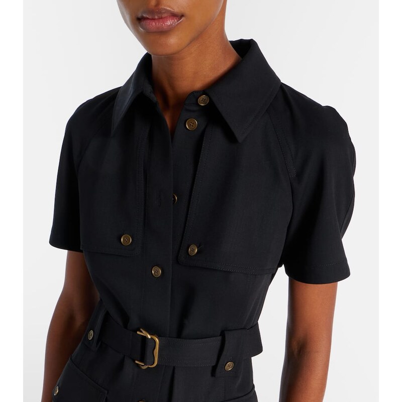 Burberry Belted wool shirt dress