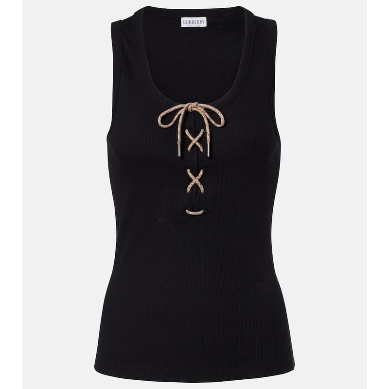 Burberry Ribbed-knit cotton-blend tank top