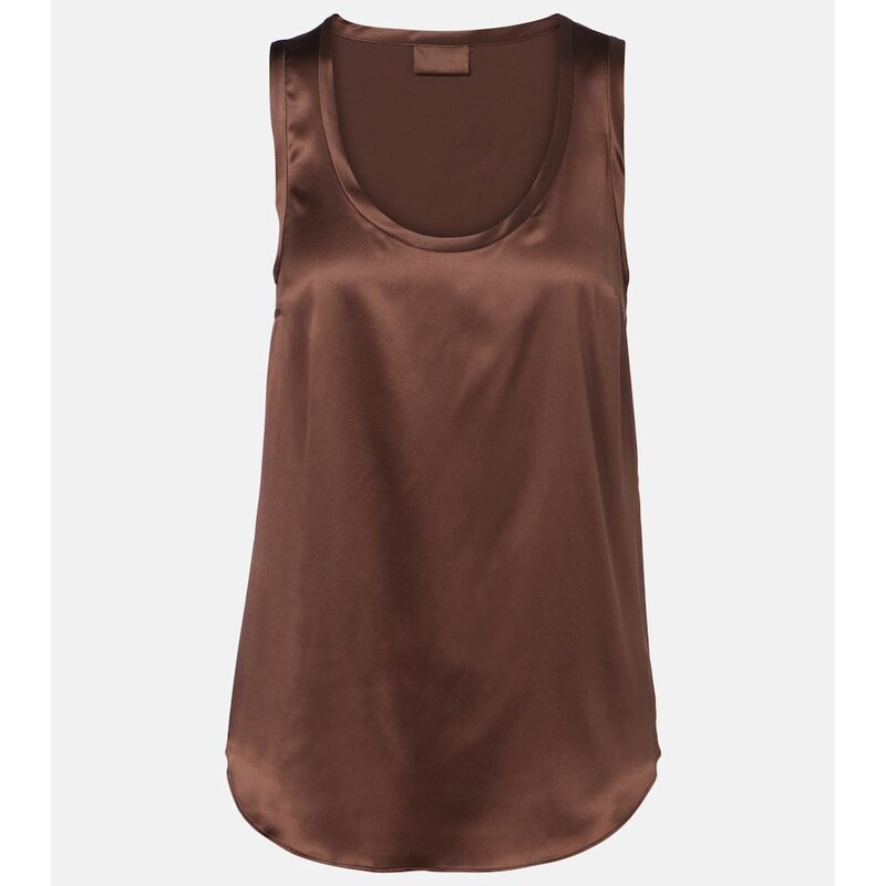 Brunello Cucinelli Silk-blend satin tank top