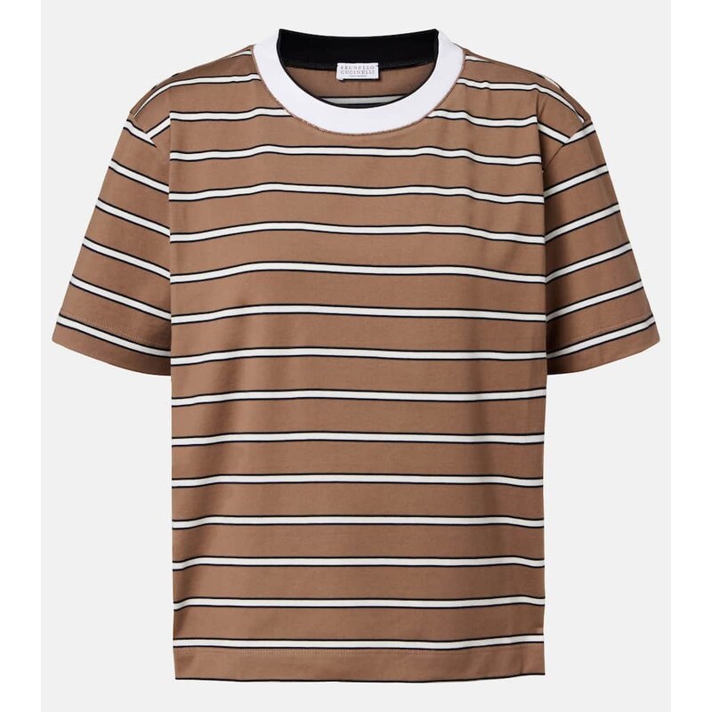 Brunello Cucinelli Striped cotton jersey T-shirt