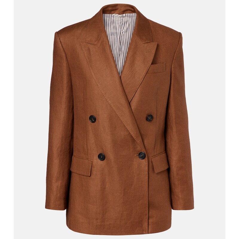 Brunello Cucinelli Double-breasted linen blazer