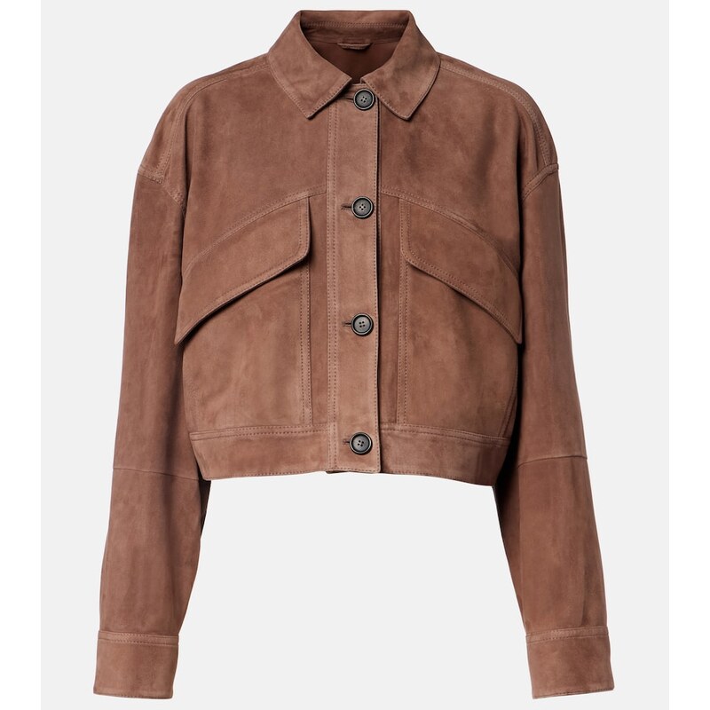 Brunello Cucinelli Monili cropped suede jacket