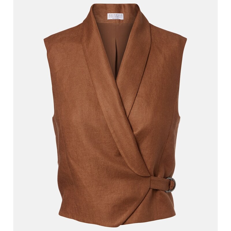 Brunello Cucinelli Monili linen vest