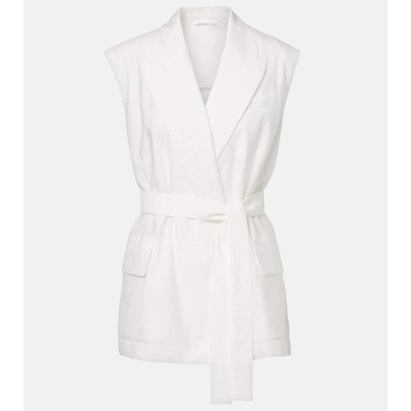 Brunello Cucinelli Belted cotton-blend vest