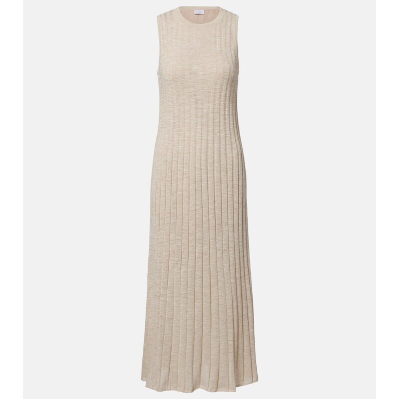 Brunello Cucinelli Ribbed-knit midi dress