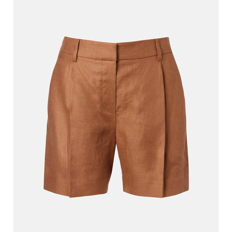 Brunello Cucinelli Mid-rise linen Bermuda shorts