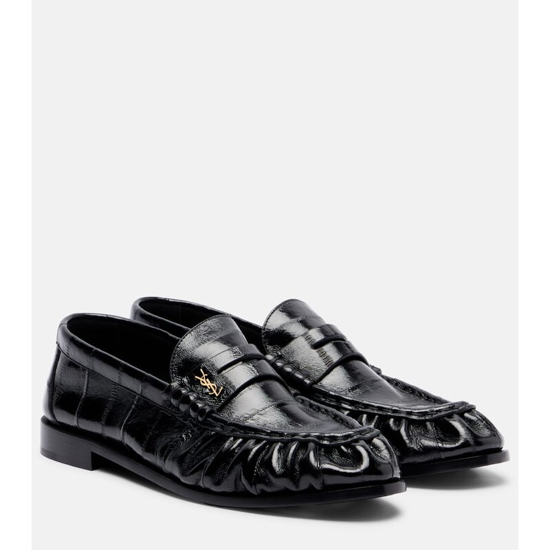 Mokasín Saint Laurent z eel kůže v barvě černá