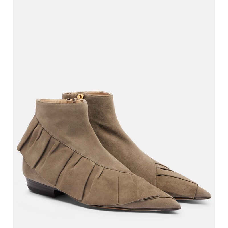 JW Anderson Ruffled suede ankle boots