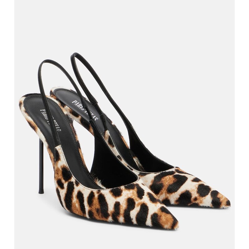 Paris Texas Lidia 105 calf hair slingback pumps