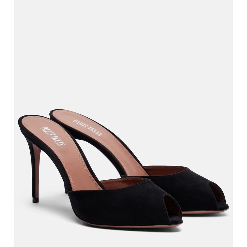 Paris Texas Vera 85 suede mules