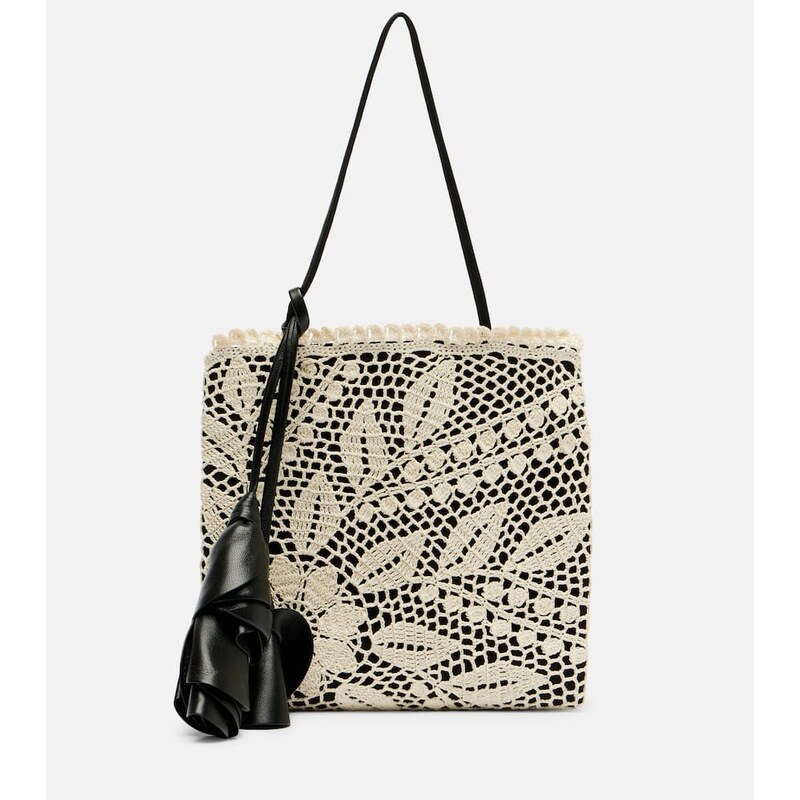 Magda Butrym Julia Small crochet leather-trimmed tote bag