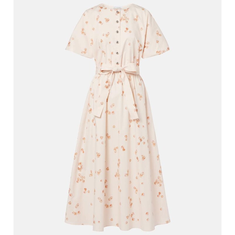 Altuzarra Paulina floral belted cotton-blend midi dress