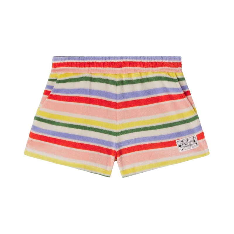 Molo Angela striped cotton-blend terry shorts