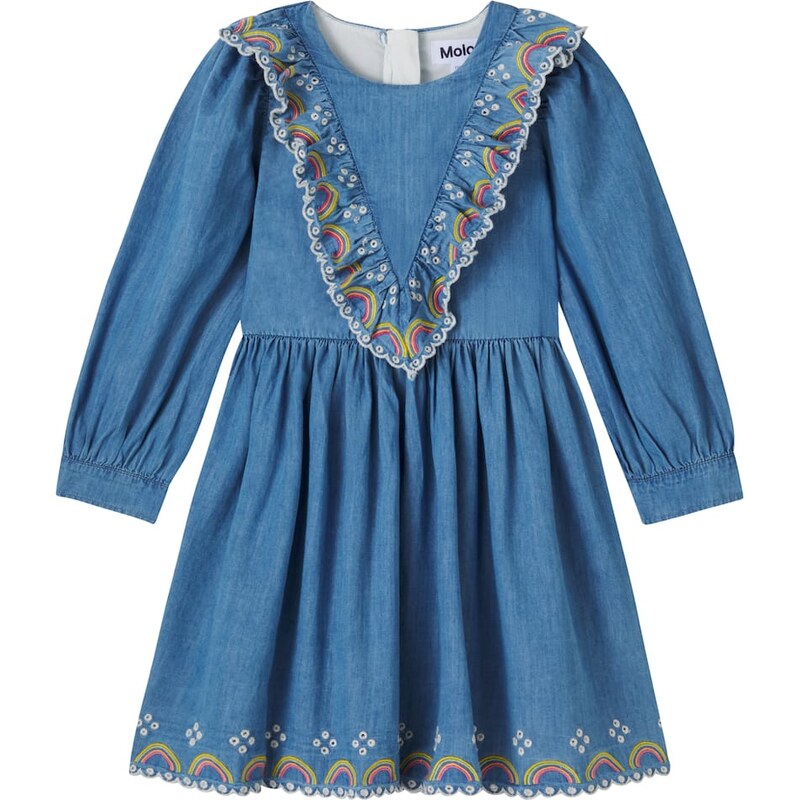Molo Cherinne broderie anglaise denim dress