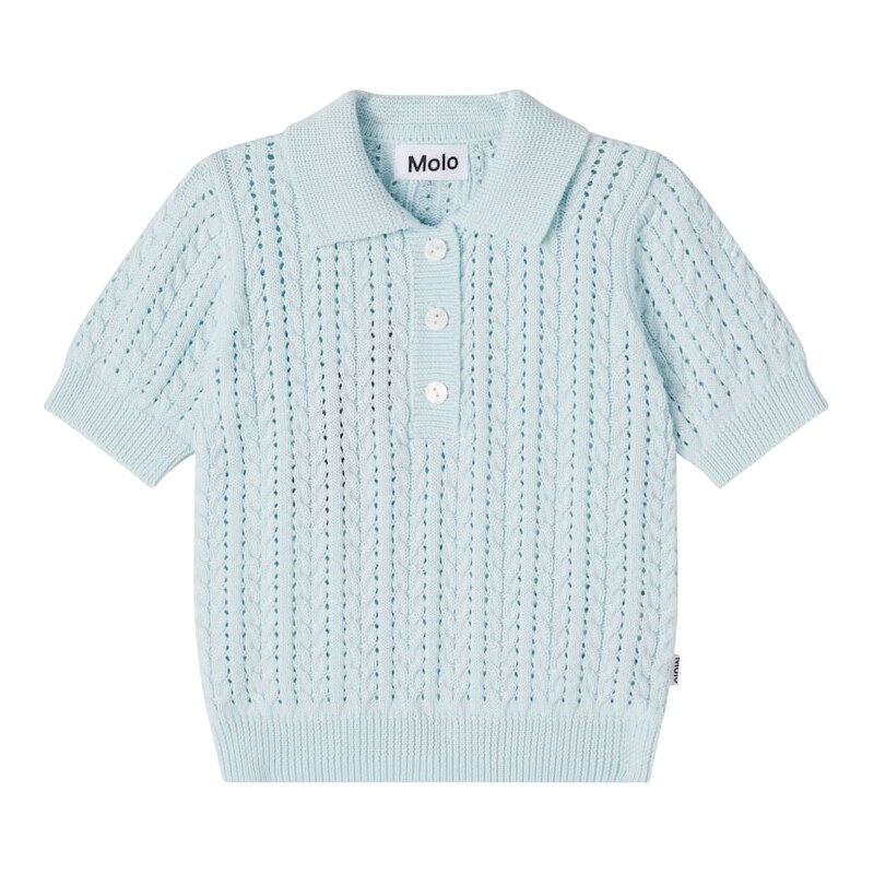Molo Gretel open-knit cotton polo shirt