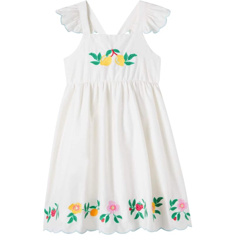 Fábula Embroidered scalloped cotton dress