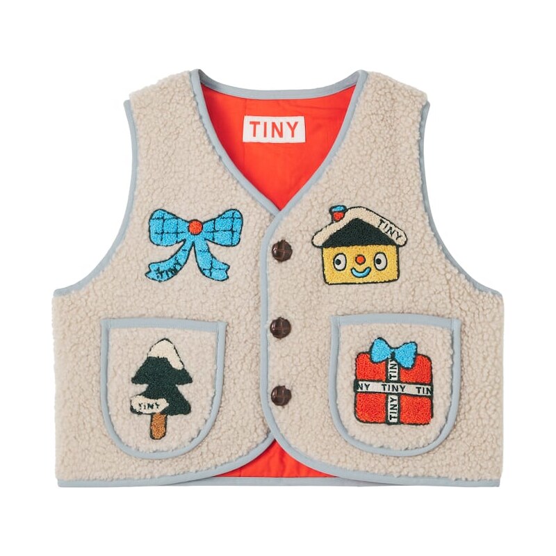 Tinycottons Embroidered padded teddy vest