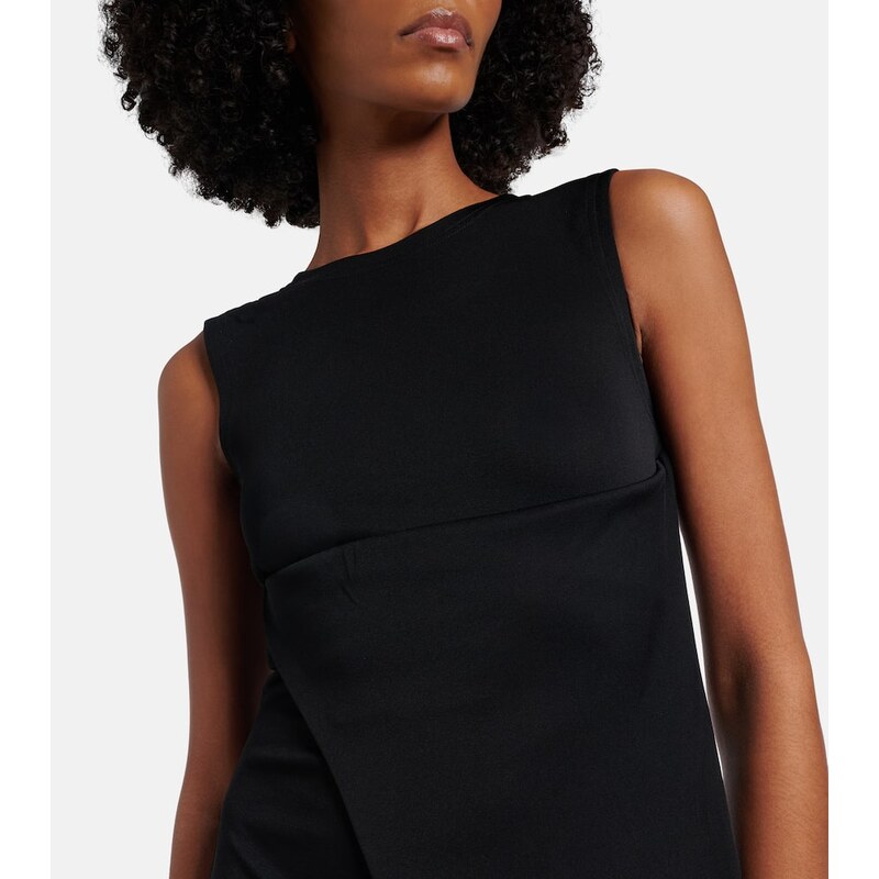 Ami Paris Tie-neck jersey midi dress