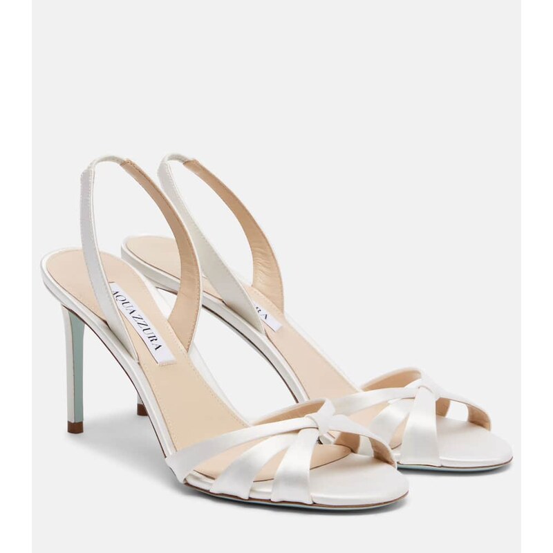 Aquazzura Tati 85 satin slingback sandals