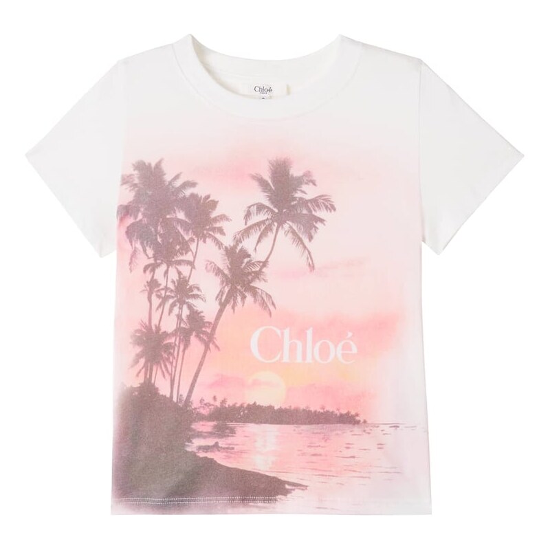 Chloe Kids ChloÃ Kids Logo printed cotton jersey T-shirt