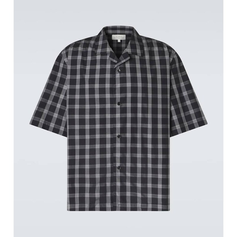 Studio Nicholson Kline checked cotton bowling shirt