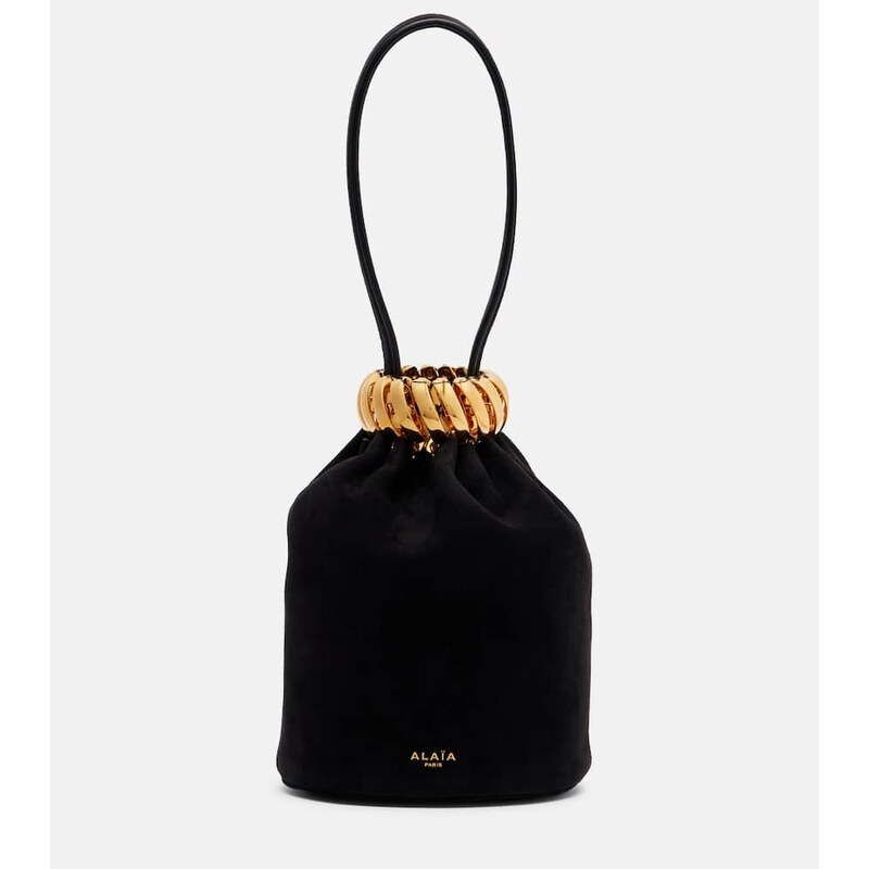 Alaïa Motion Mini embellished suede top-handle bag