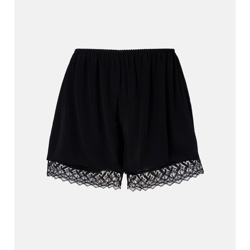 Simone Rocha Lace-trimmed satin shorts