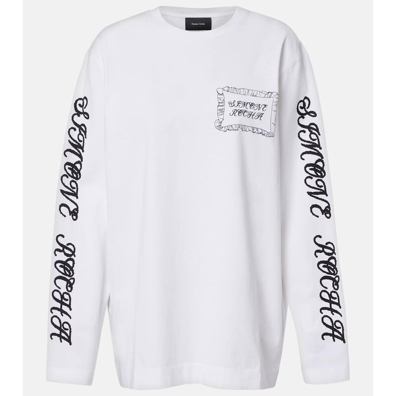Simone Rocha Printed cotton jersey top