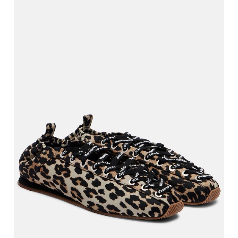Ganni Leopard-print ballet flats