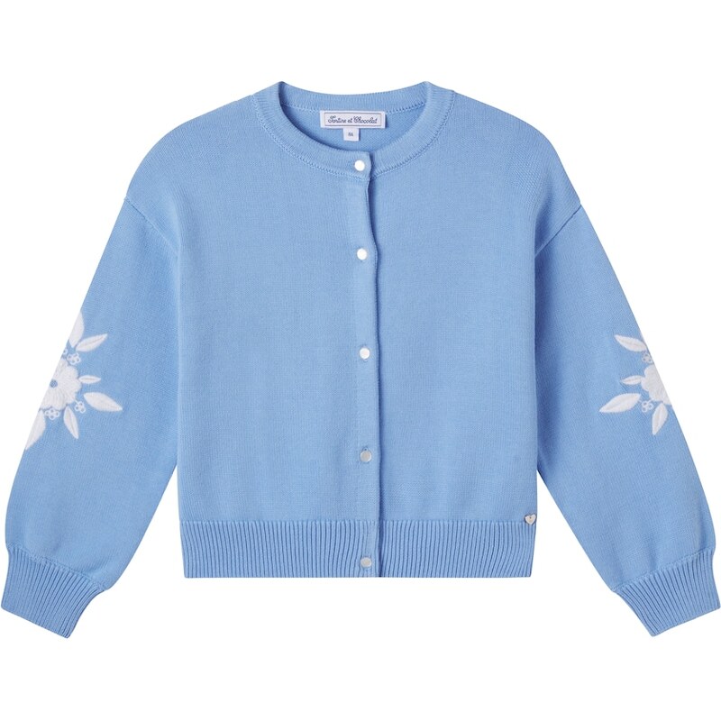 Tartine et Chocolat Embroidered floral cotton cardigan