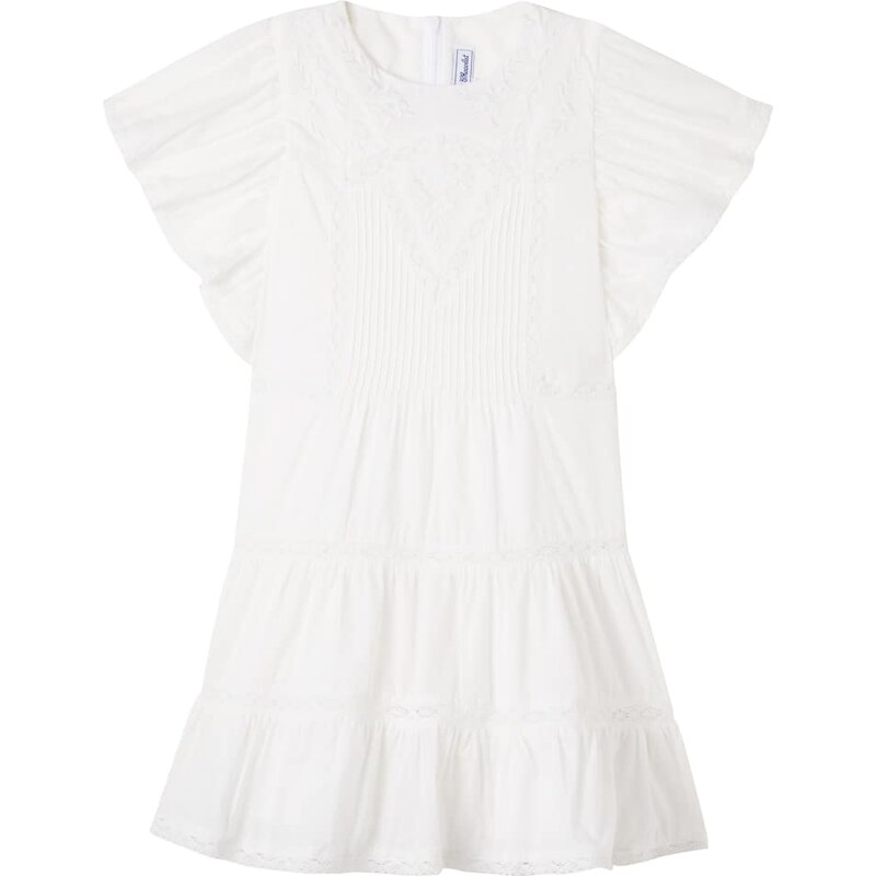 Tartine et Chocolat Lace-trimmed embroidered cotton dress