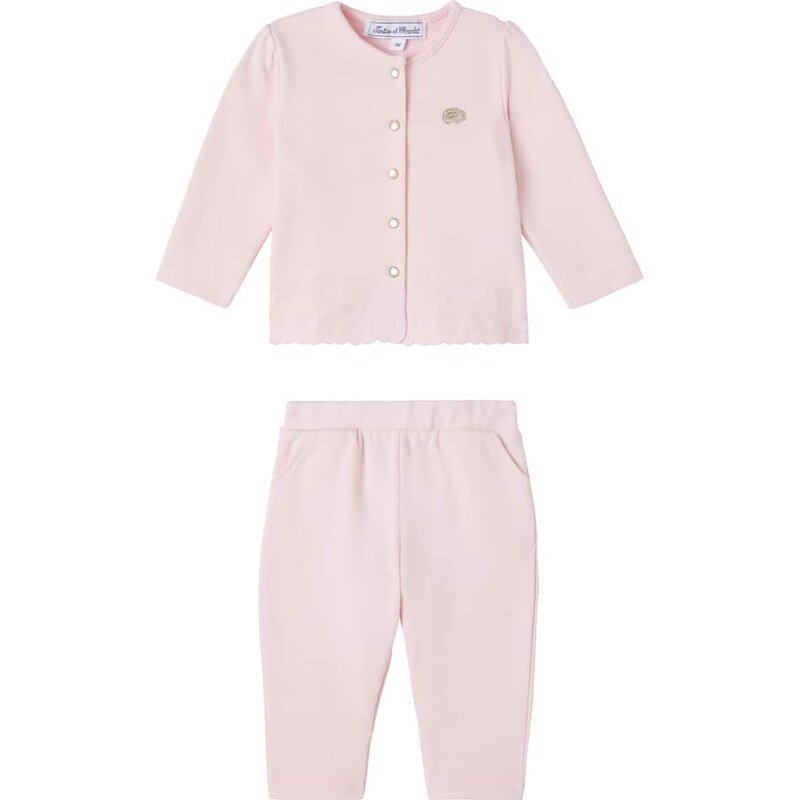 Tartine et Chocolat Baby cotton cardigan and sweatpants set