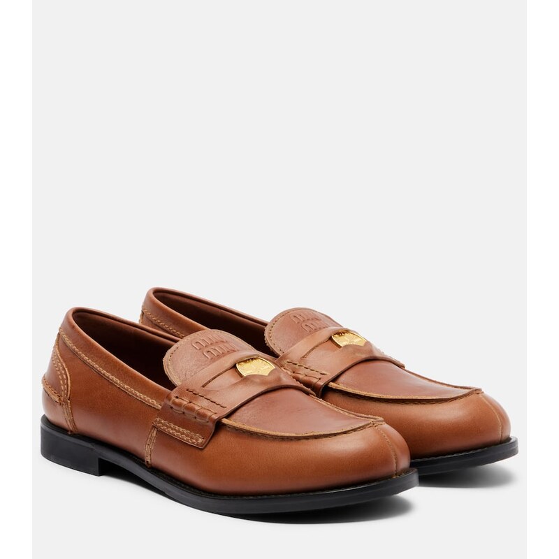 Miu Miu Leather penny loafers