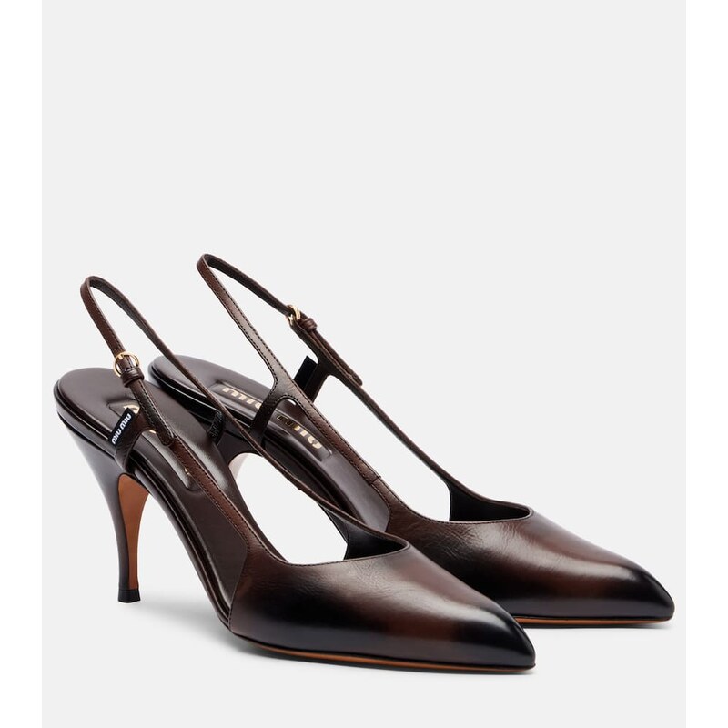 Miu Miu Leather slingback pumps