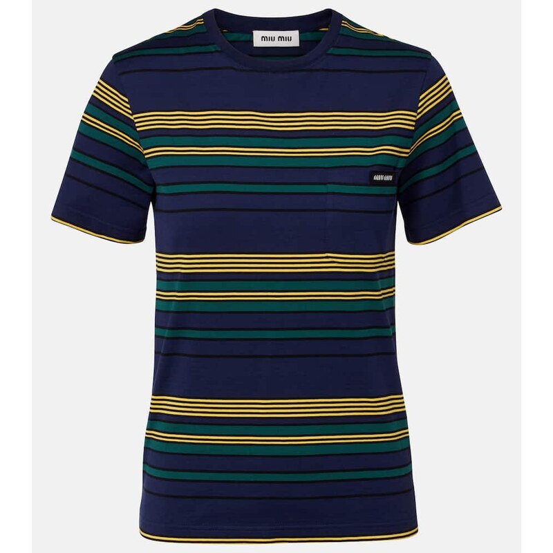 Miu Miu Striped cotton jersey T-shirt