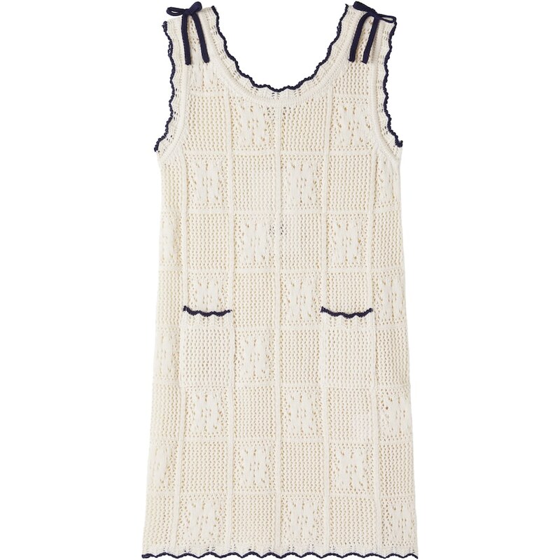 Bebe Organic Elina bow-detail crochet cotton dress