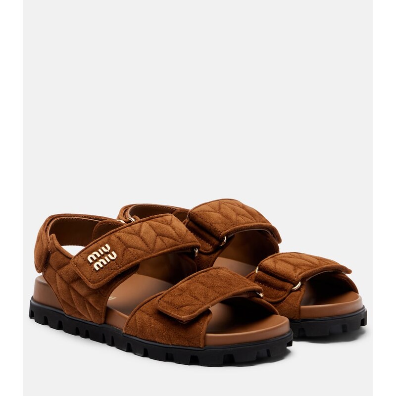 Miu Miu Quilted suede sandals