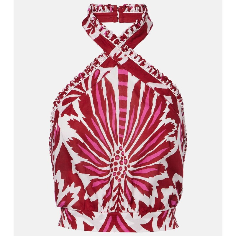 Poupette St Barth Suma floral halterneck cotton top